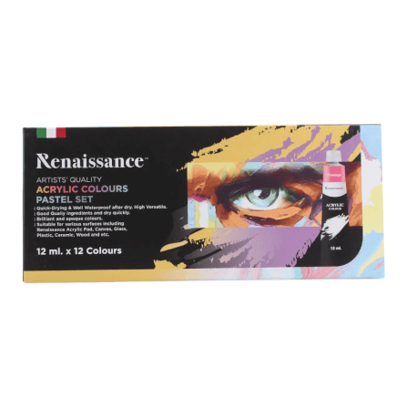 ชุดสีพาสเทล Renaissance (เรนาซองซ์) 12ml. 12 สี_1